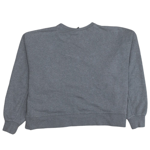 Nike Women Grey Logo Crew Neck Pullover Sweatshirt Size L
