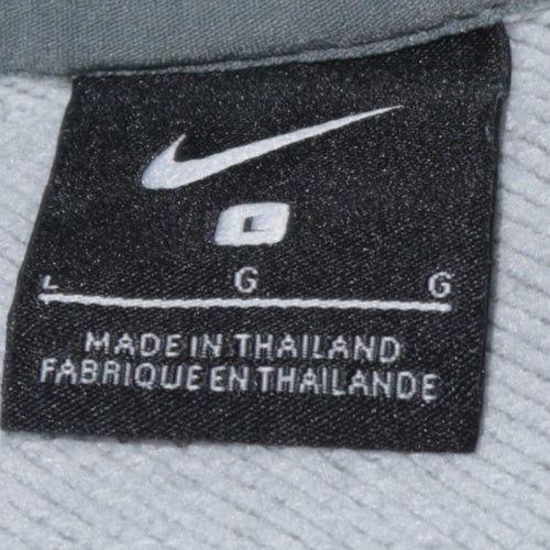 Nike Women Grey Logo Crew Neck Pullover Sweatshirt Size L