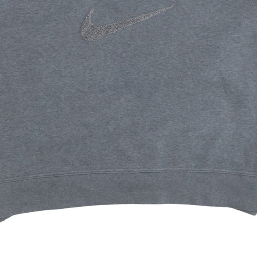 Nike Women Grey Logo Crew Neck Pullover Sweatshirt Size L