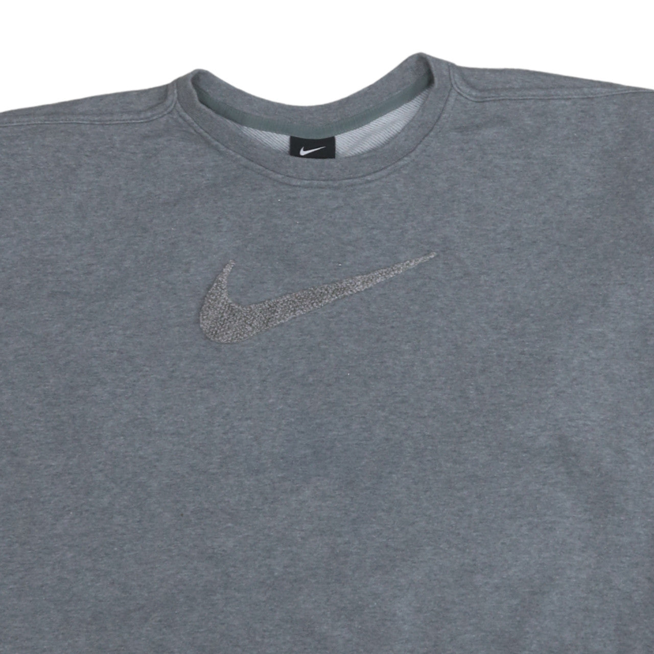 Nike Women Grey Logo Crew Neck Pullover Sweatshirt Size L