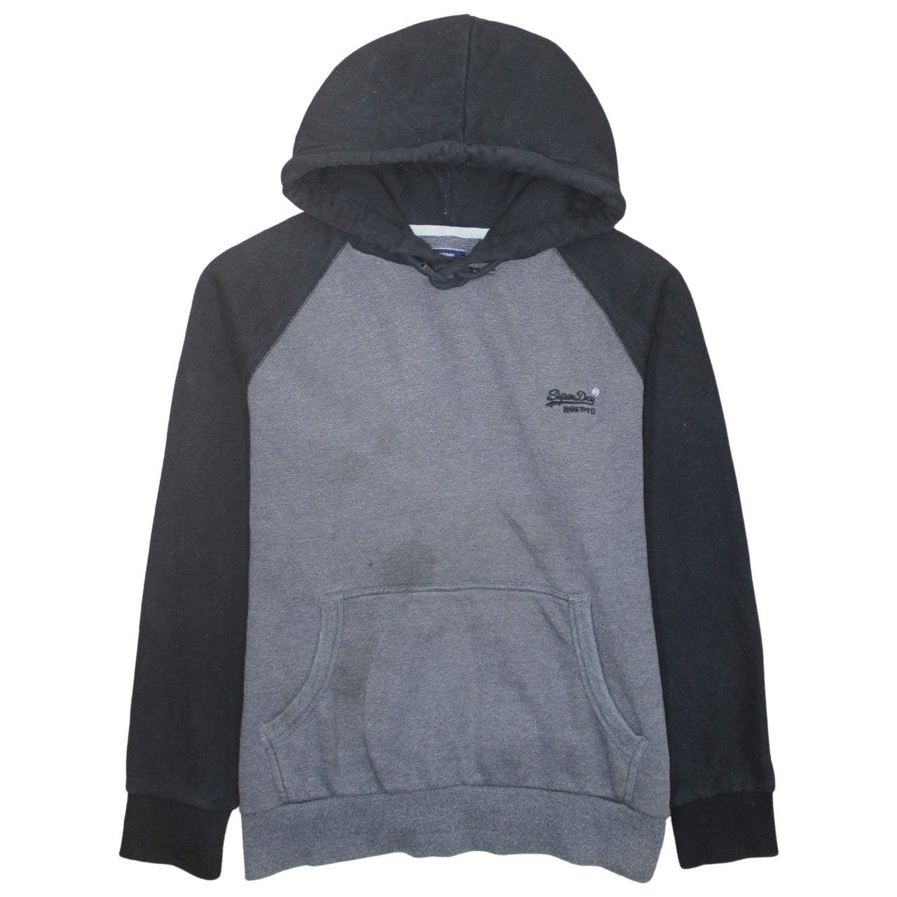 Superdry Men’s Grey & Black Pullover Hoodie 3XL Regular Fit