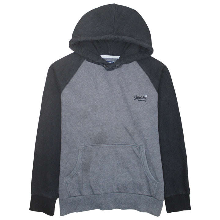 Superdry Men’s Grey & Black Pullover Hoodie 3XL Regular Fit