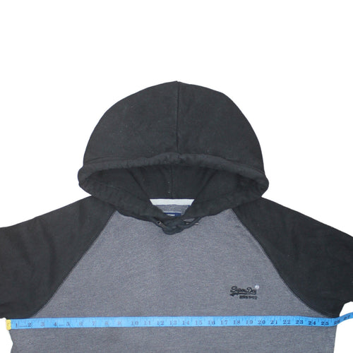 Superdry Men’s Grey & Black Pullover Hoodie 3XL Regular Fit