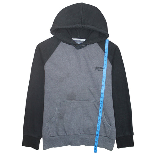 Superdry Men’s Grey & Black Pullover Hoodie 3XL Regular Fit