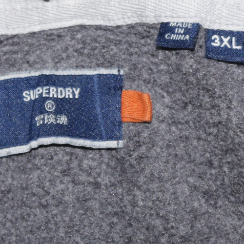 Superdry Men’s Grey & Black Pullover Hoodie 3XL Regular Fit