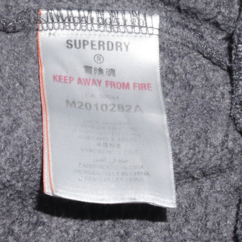 Superdry Men’s Grey & Black Pullover Hoodie 3XL Regular Fit