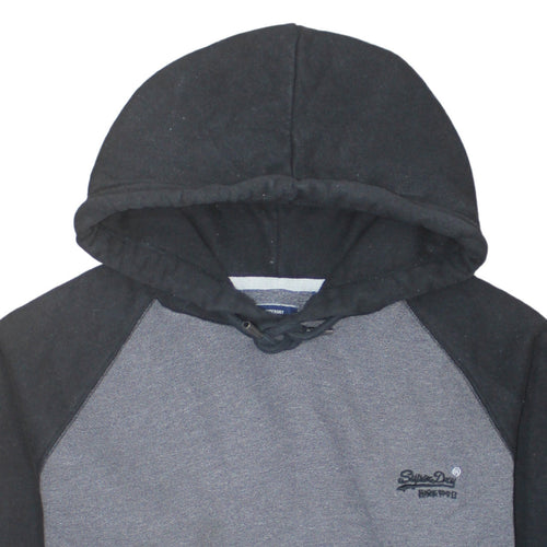 Superdry Men’s Grey & Black Pullover Hoodie 3XL Regular Fit