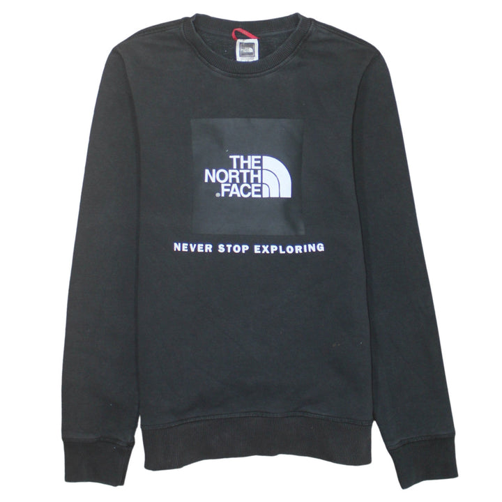 The North Face Boys Black Pullover Sweatshirt L Graphic Logo Crew Neck