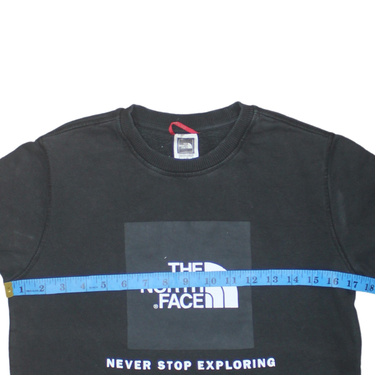 The North Face Boys Black Pullover Sweatshirt L Graphic Logo Crew Neck