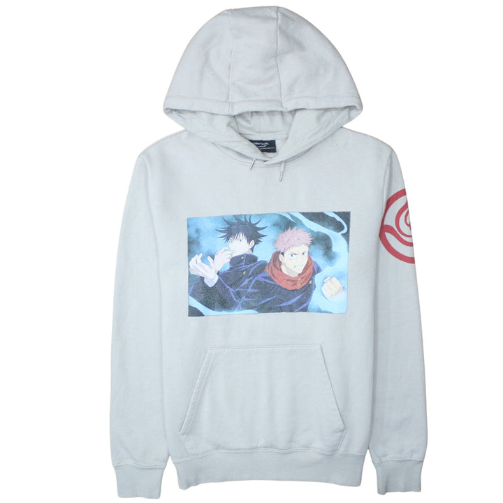 Primark Men’s Grey Anime Graphic Pullover Hoodie XL