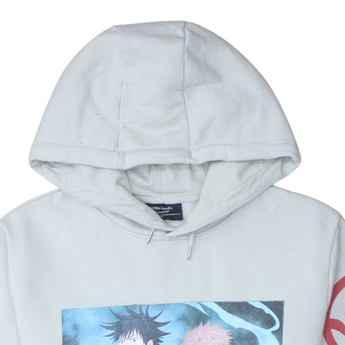 Primark Men’s Grey Anime Graphic Pullover Hoodie XL