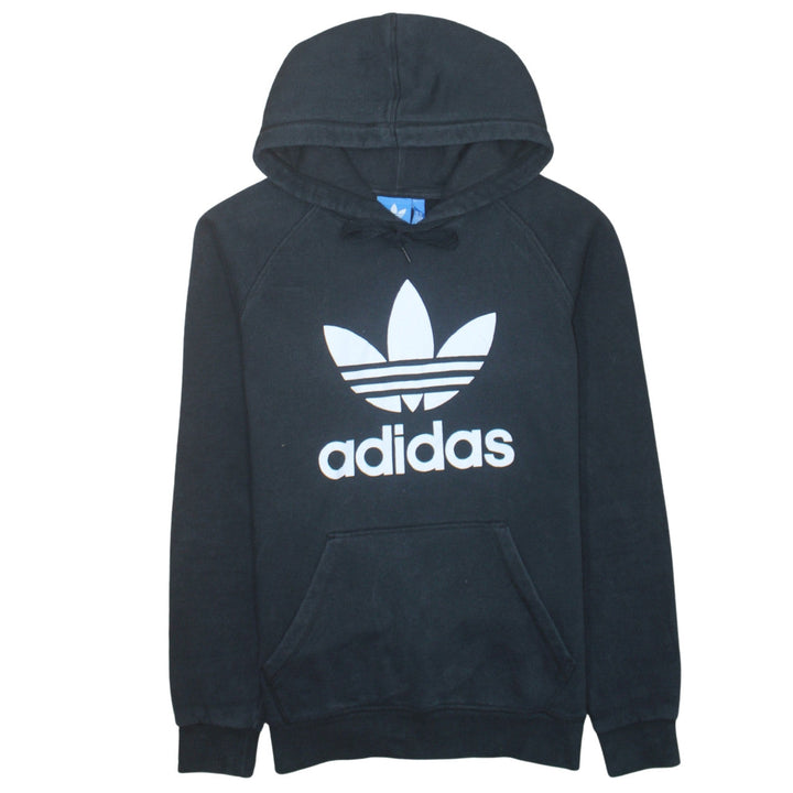 Adidas Men's Black Pullover Hoodie Size M Regular Fit Fleece Logo Sweatshirt