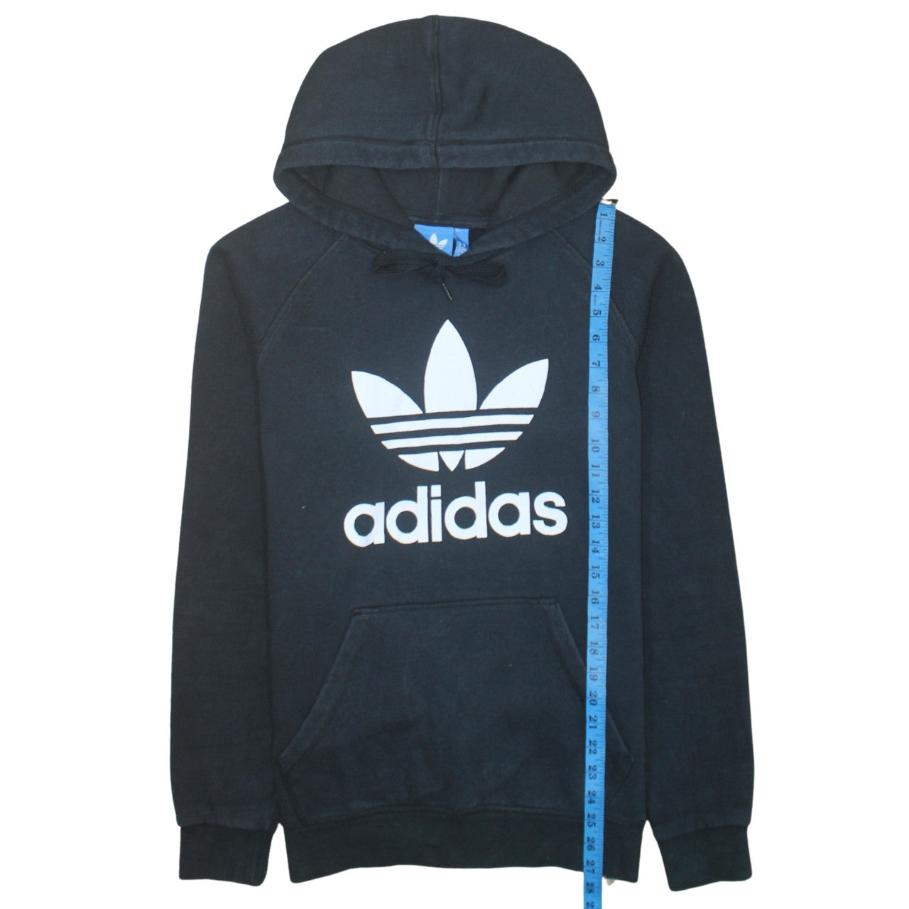 Adidas Men's Black Pullover Hoodie Size M Regular Fit Fleece Logo Sweatshirt
