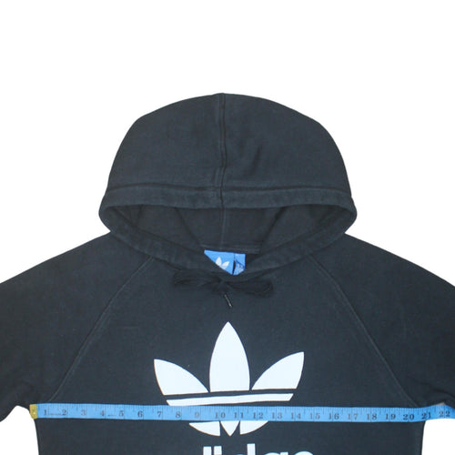 Adidas Men's Black Pullover Hoodie Size M Regular Fit Fleece Logo Sweatshirt