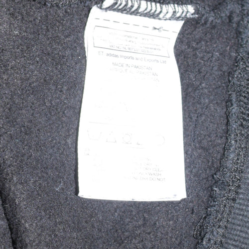 Adidas Men's Black Pullover Hoodie Size M Regular Fit Fleece Logo Sweatshirt