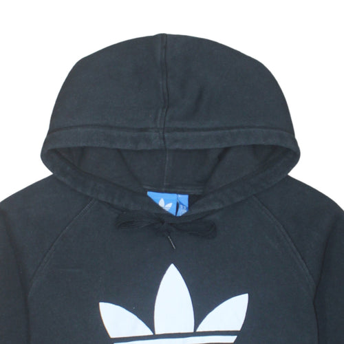 Adidas Men's Black Pullover Hoodie Size M Regular Fit Fleece Logo Sweatshirt