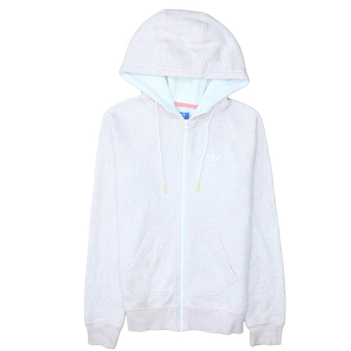 Adidas Womens Pink Full Zip Hoodie Size 10 Hooded Sweatshirt