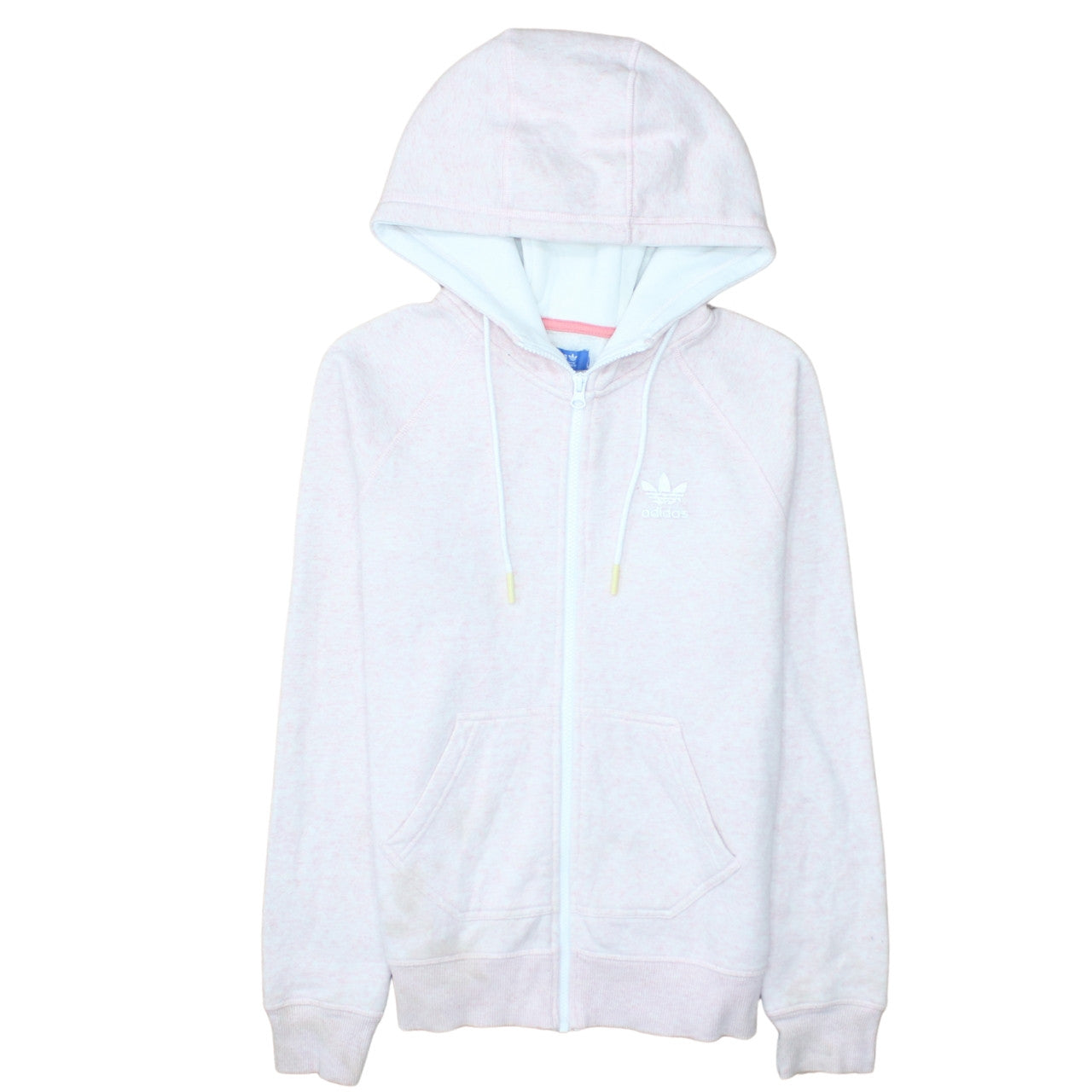 Adidas Womens Pink Full Zip Hoodie Size 10 Hooded Sweatshirt