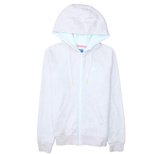 Adidas Womens Pink Full Zip Hoodie Size 10 Hooded Sweatshirt