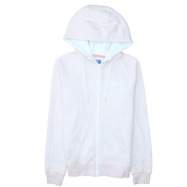 Adidas Womens Pink Full Zip Hoodie Size 10 Hooded Sweatshirt