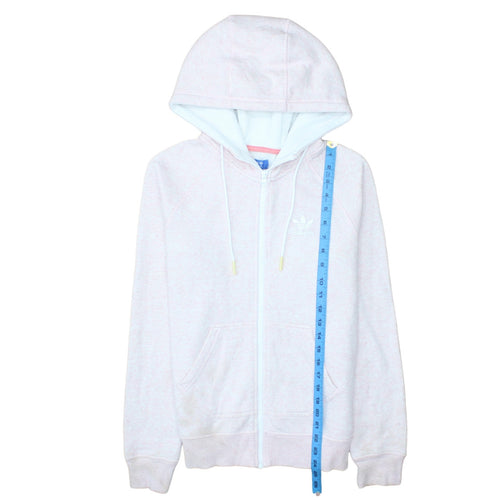 Adidas Womens Pink Full Zip Hoodie Size 10 Hooded Sweatshirt