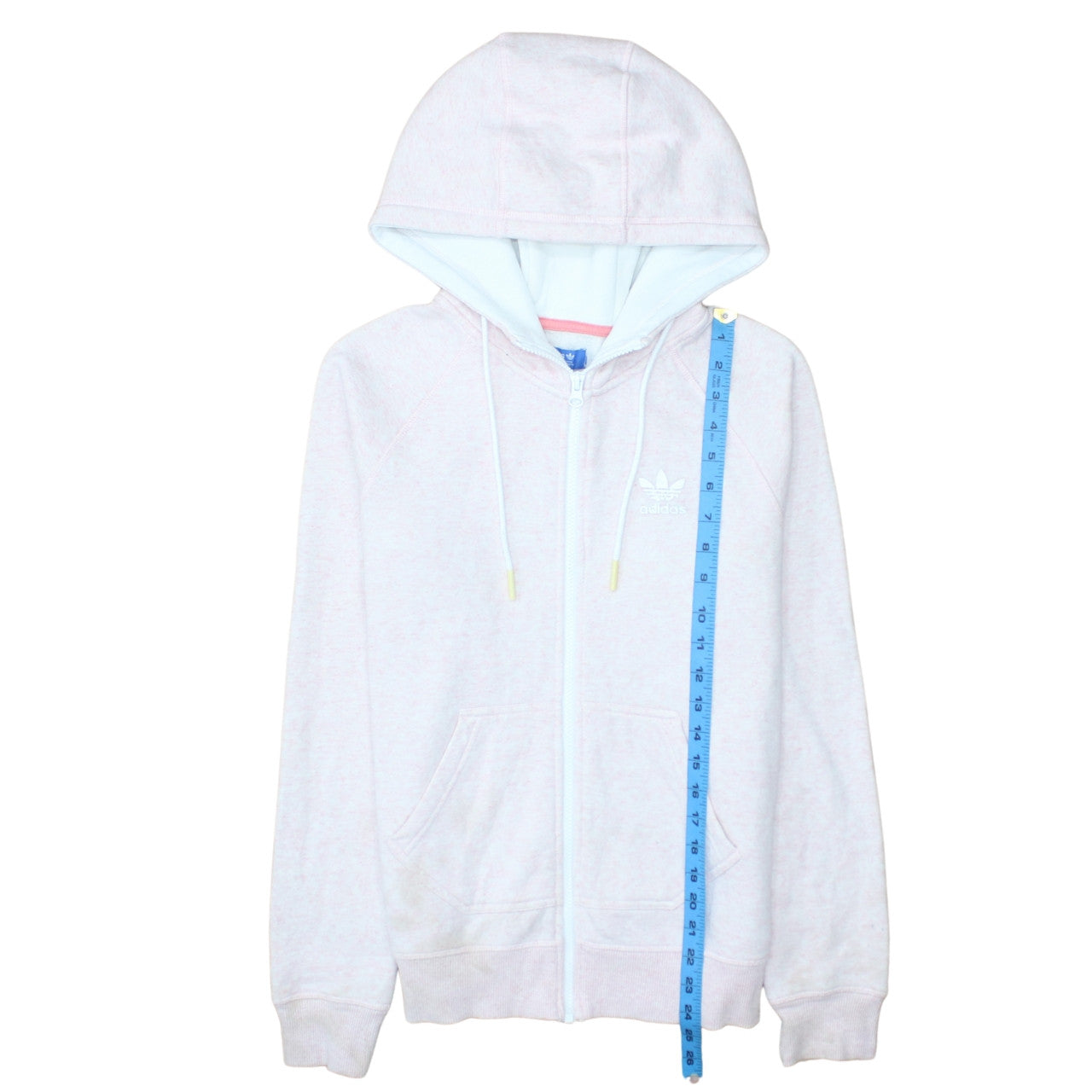 Adidas Womens Pink Full Zip Hoodie Size 10 Hooded Sweatshirt