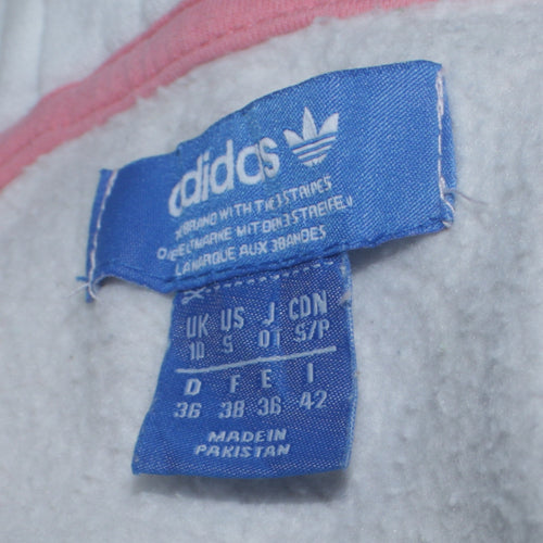 Adidas Womens Pink Full Zip Hoodie Size 10 Hooded Sweatshirt