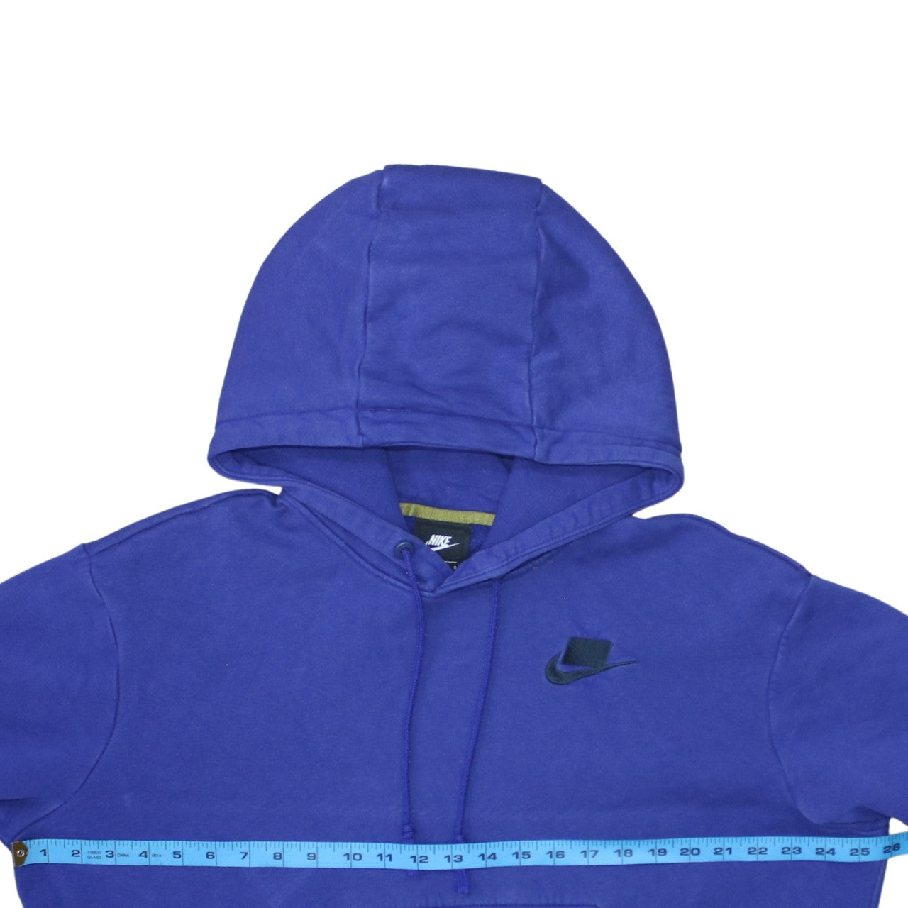 Nike Women's Blue Pullover Hoodie L Cotton Blend Casual Sweatshirt