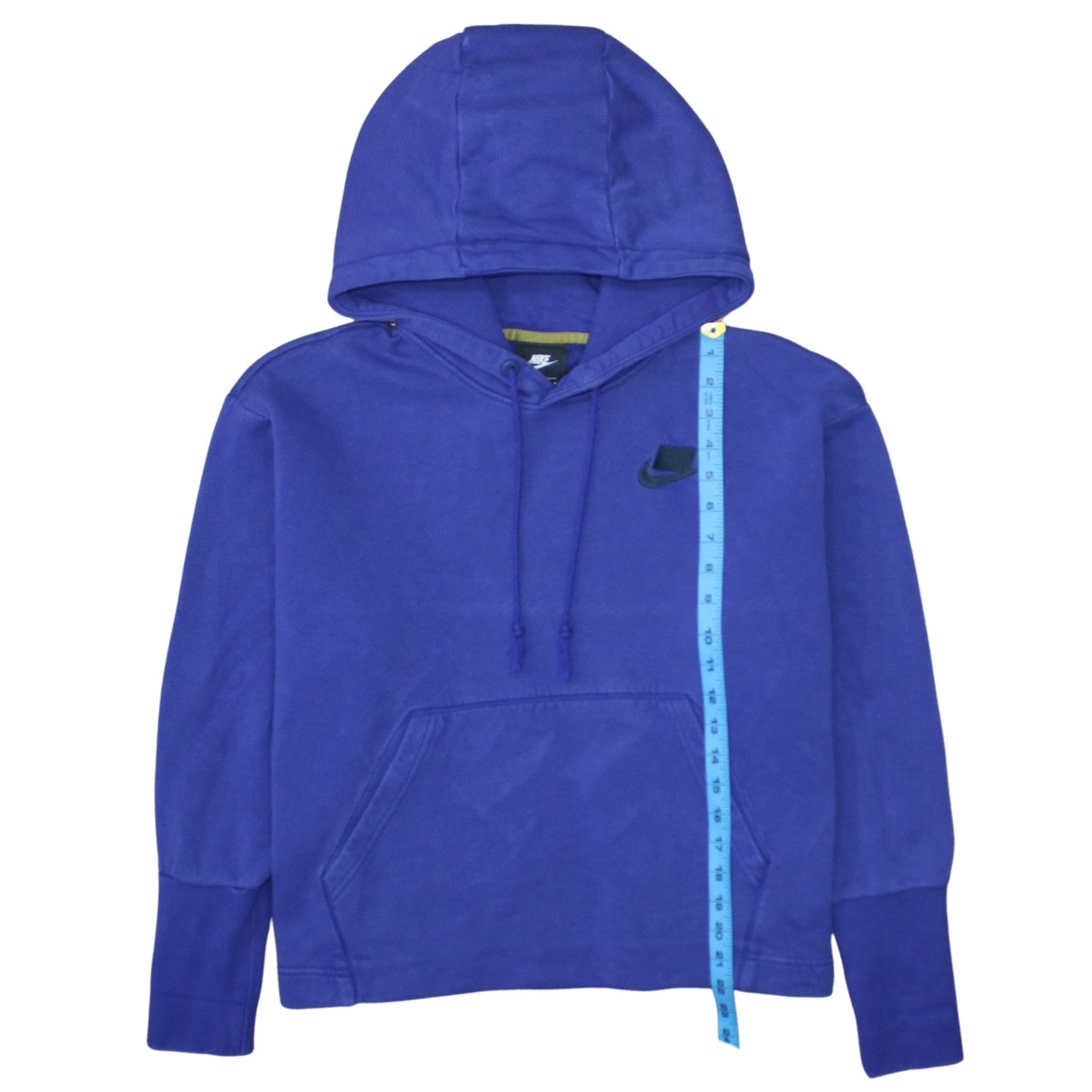 Nike Women's Blue Pullover Hoodie L Cotton Blend Casual Sweatshirt