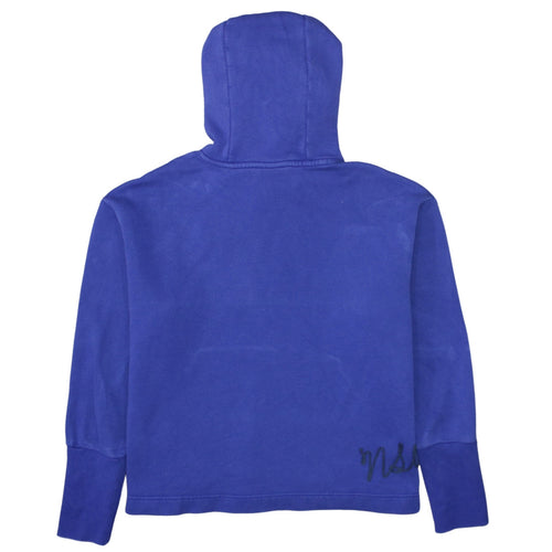 Nike Women's Blue Pullover Hoodie L Cotton Blend Casual Sweatshirt