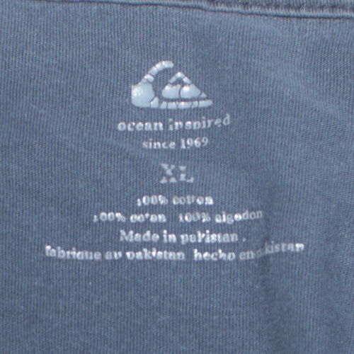 Quiksilver Men's Blue XL Surf Graphic Cotton T-Shirt