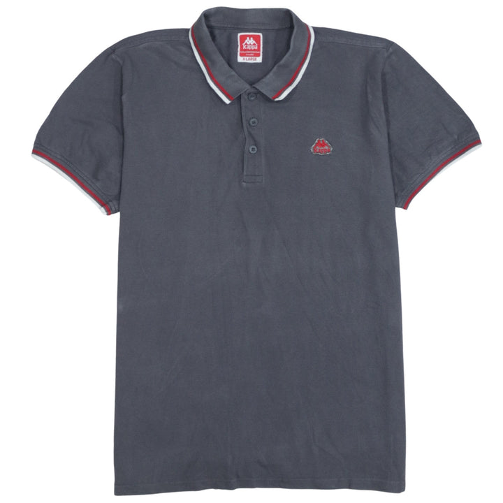Kappa Men's Grey X-Large Polo Shirt with Red Trim Embroidered Logo