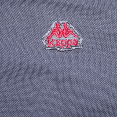 Kappa Men's Grey X-Large Polo Shirt with Red Trim Embroidered Logo