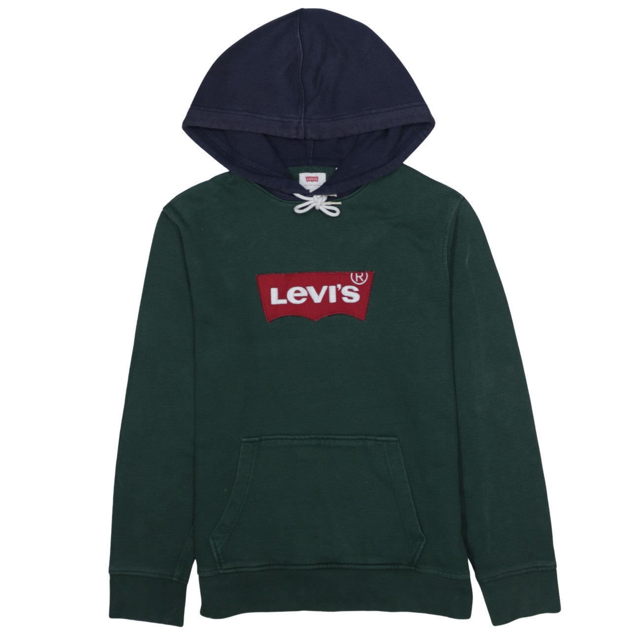 Levi’s Mens Green & Navy Pullover Hoodie S Logo Sweatshirt