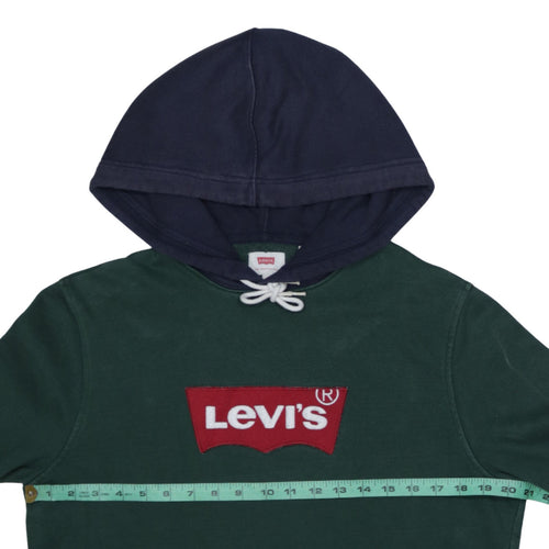 Levi’s Mens Green & Navy Pullover Hoodie S Logo Sweatshirt