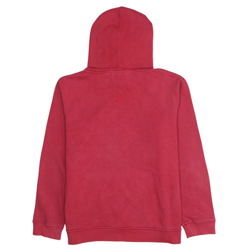 Adidas Mens Red Pullover Hoodie M Logo Graphic Fleece Sweatshirt