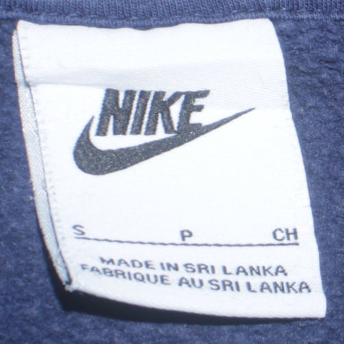 Nike Men's Blue Pullover Hoodie Small Logo Fleece Sweatshirt