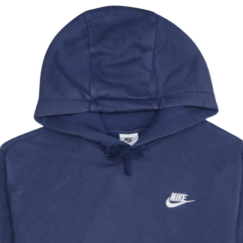 Nike Men's Blue Pullover Hoodie Small Logo Fleece Sweatshirt