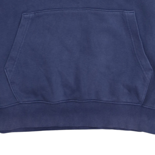 Nike Men's Blue Pullover Hoodie Small Logo Fleece Sweatshirt