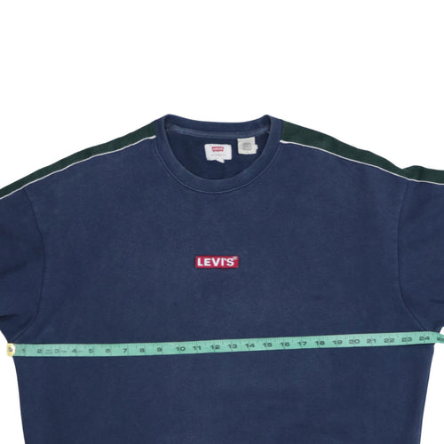 Levi's Men's Blue Crew Neck Logo Pullover Sweatshirt Size M