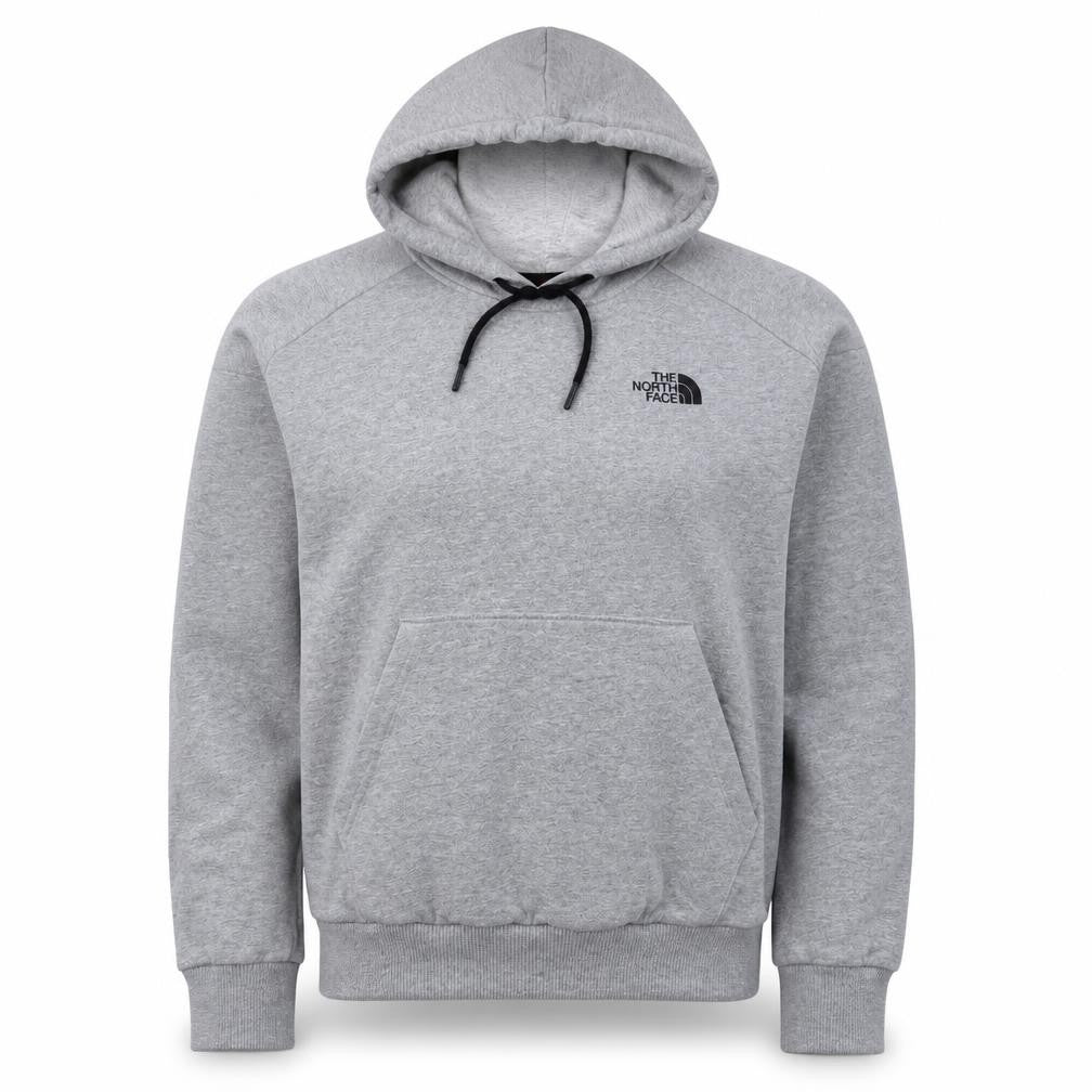 Front view of The North Face women’s grey pullover hoodie small cotton blend