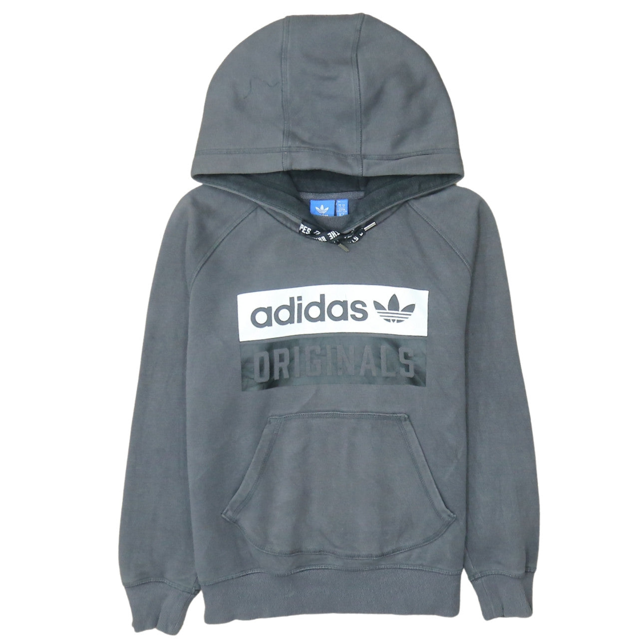 Adidas Originals Womens Grey Pullover Hoodie M Logo Graphic Print