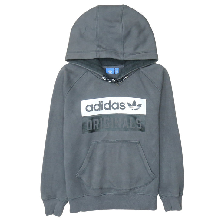 Adidas Originals Womens Grey Pullover Hoodie M Logo Graphic Print