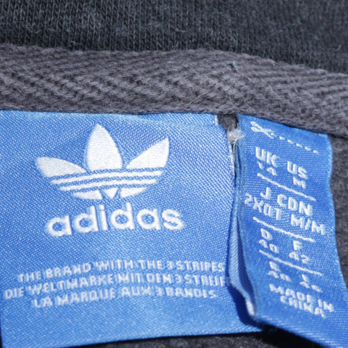 Adidas Originals Womens Grey Pullover Hoodie M Logo Graphic Print