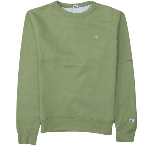 Champion Men's Green Crew Neck Fleece Sweatshirt Size S Regular Fit