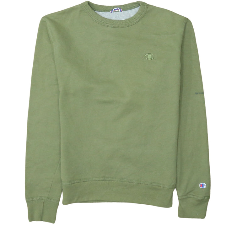 Champion Men's Green Crew Neck Fleece Sweatshirt Size S Regular Fit