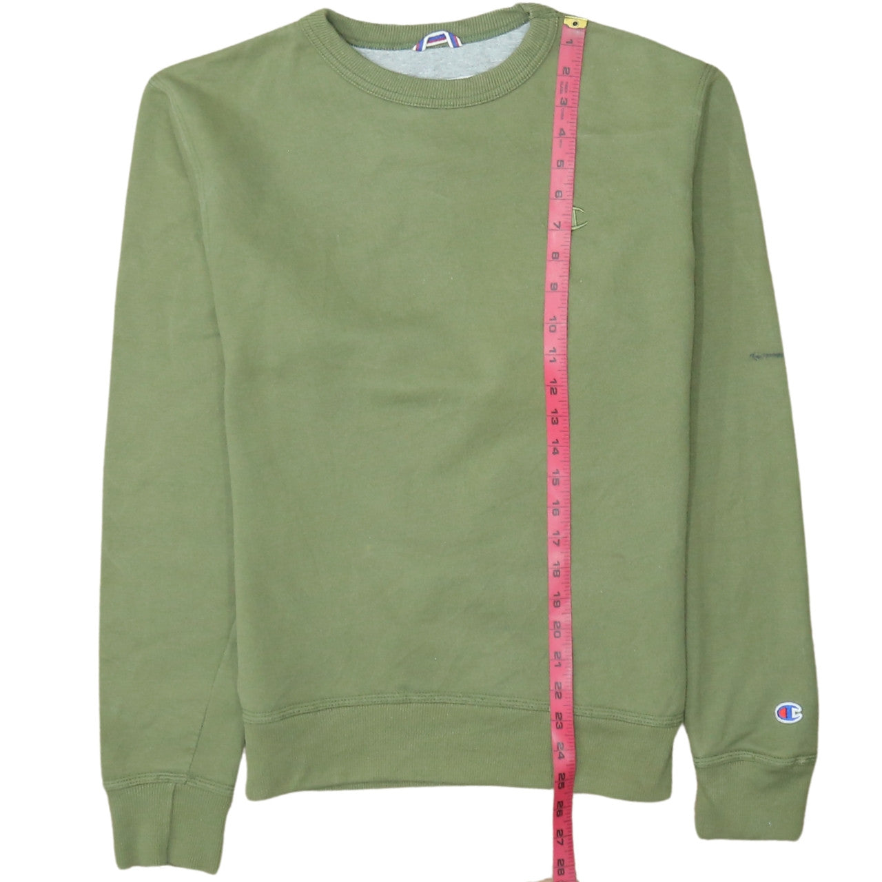 Champion Men's Green Crew Neck Fleece Sweatshirt Size S Regular Fit