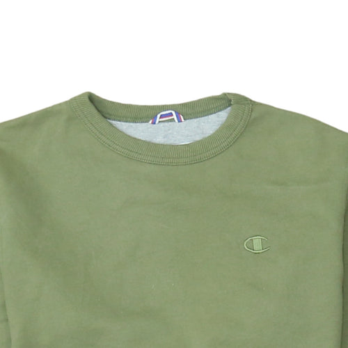Champion Men's Green Crew Neck Fleece Sweatshirt Size S Regular Fit