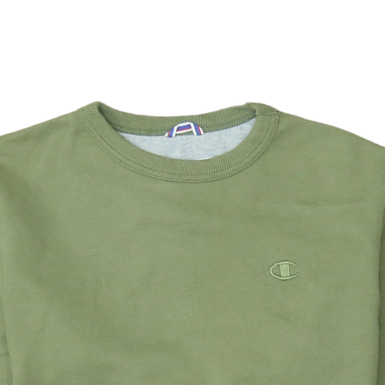 Champion Men's Green Crew Neck Fleece Sweatshirt Size S Regular Fit