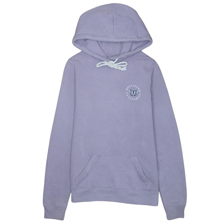 Hollister Women’s Lilac Pullover Hoodie XS Cotton Blend Butterfly Logo